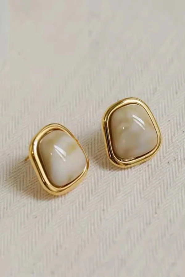 Amber Gem Stone Earrings - Image 3