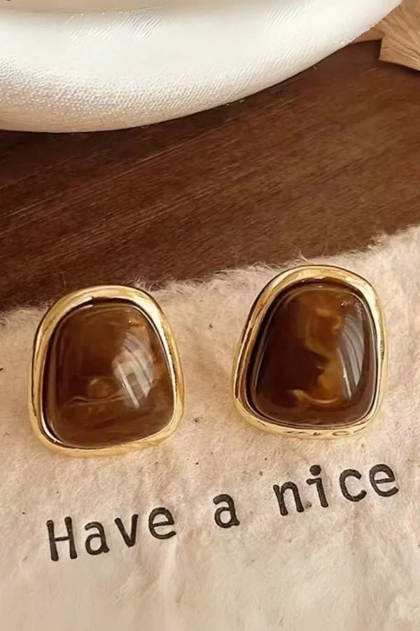 Amber Gem Stone Earrings - Image 6