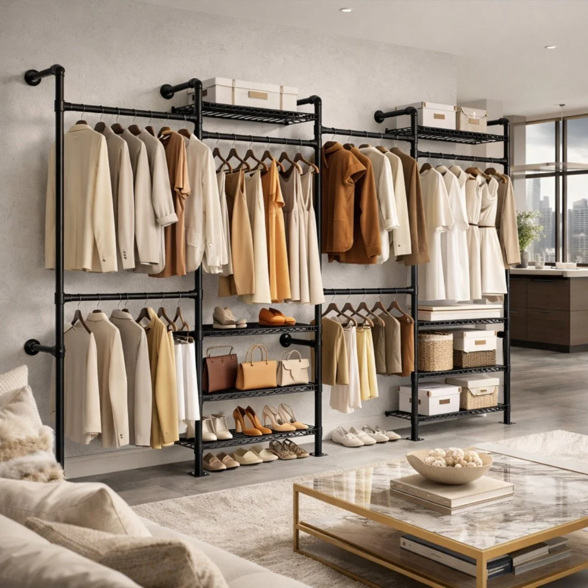The Atelier Modular Wardrobe | Heavy-Duty Industrial Pipe System - Image 3
