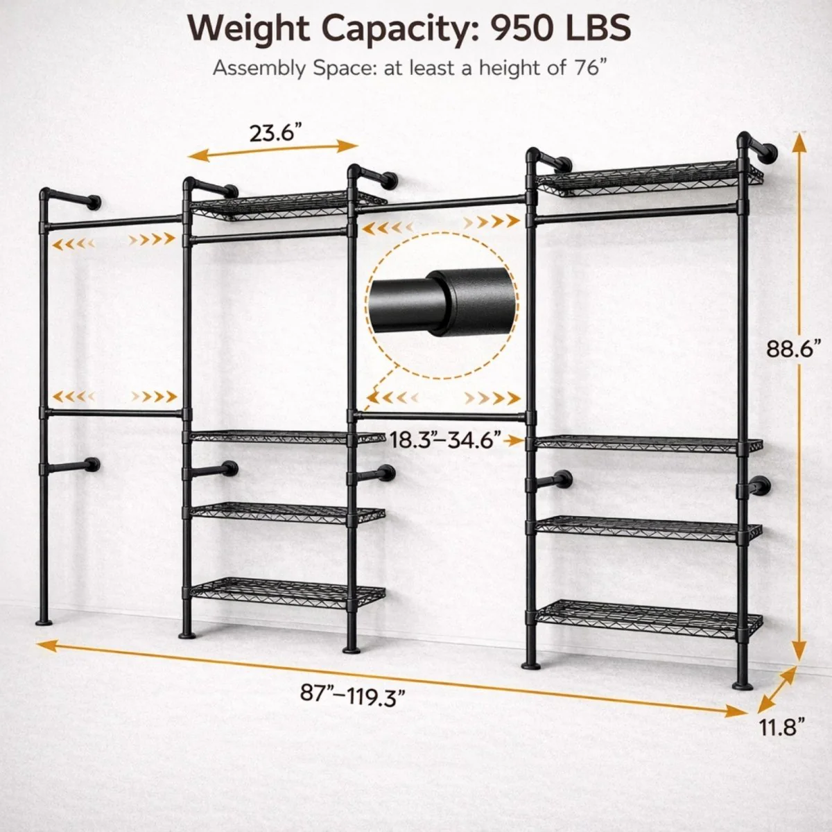 The Atelier Modular Wardrobe | Heavy-Duty Industrial Pipe System - Image 5