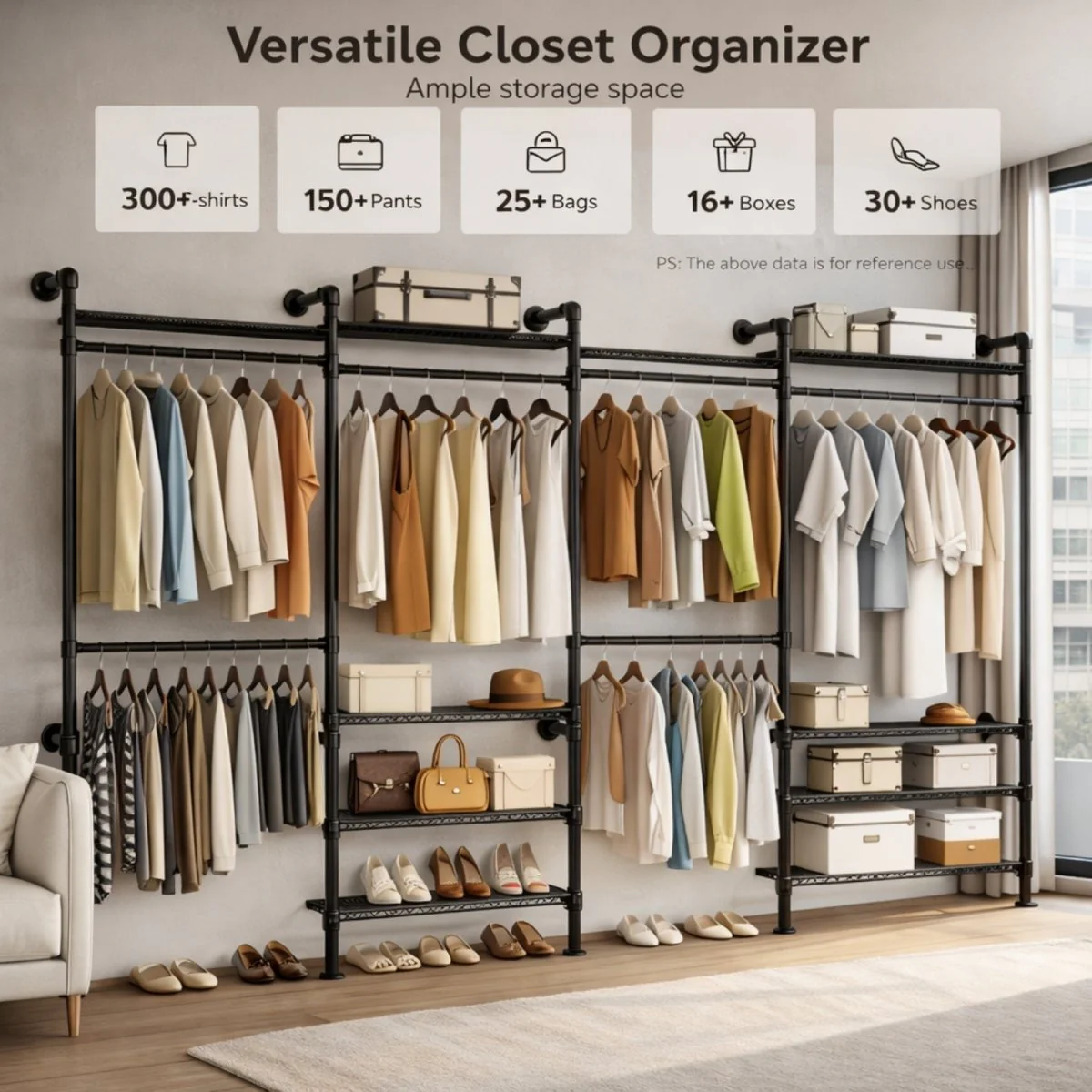 The Atelier Modular Wardrobe | Heavy-Duty Industrial Pipe System - Image 6