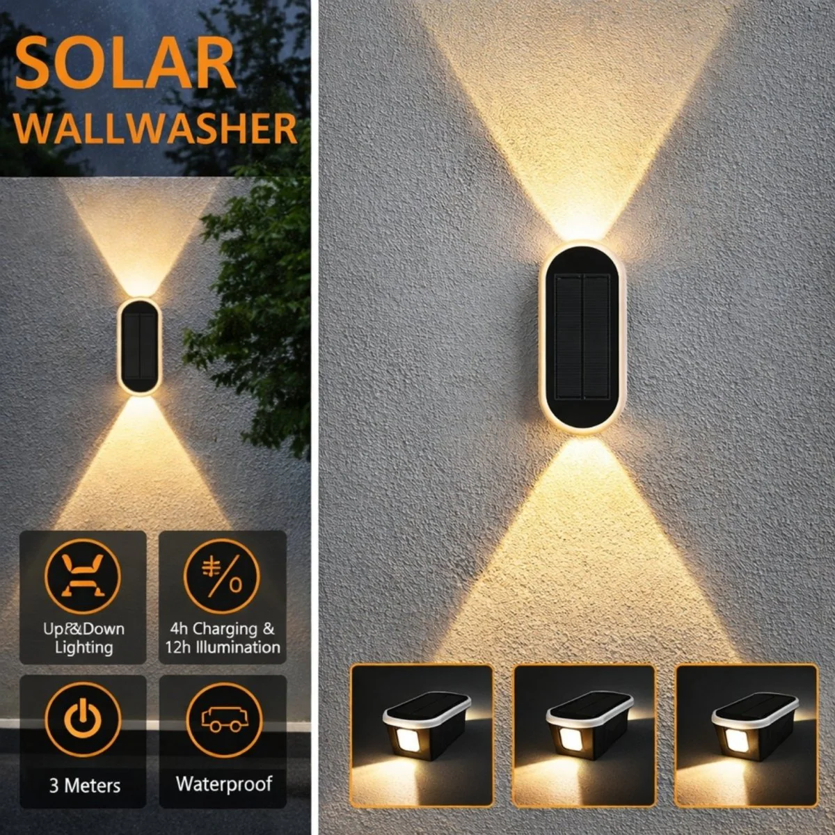 The Aurelia Crystal Sconce | Solar Up & Down Exterior Wall Washer - Image 5