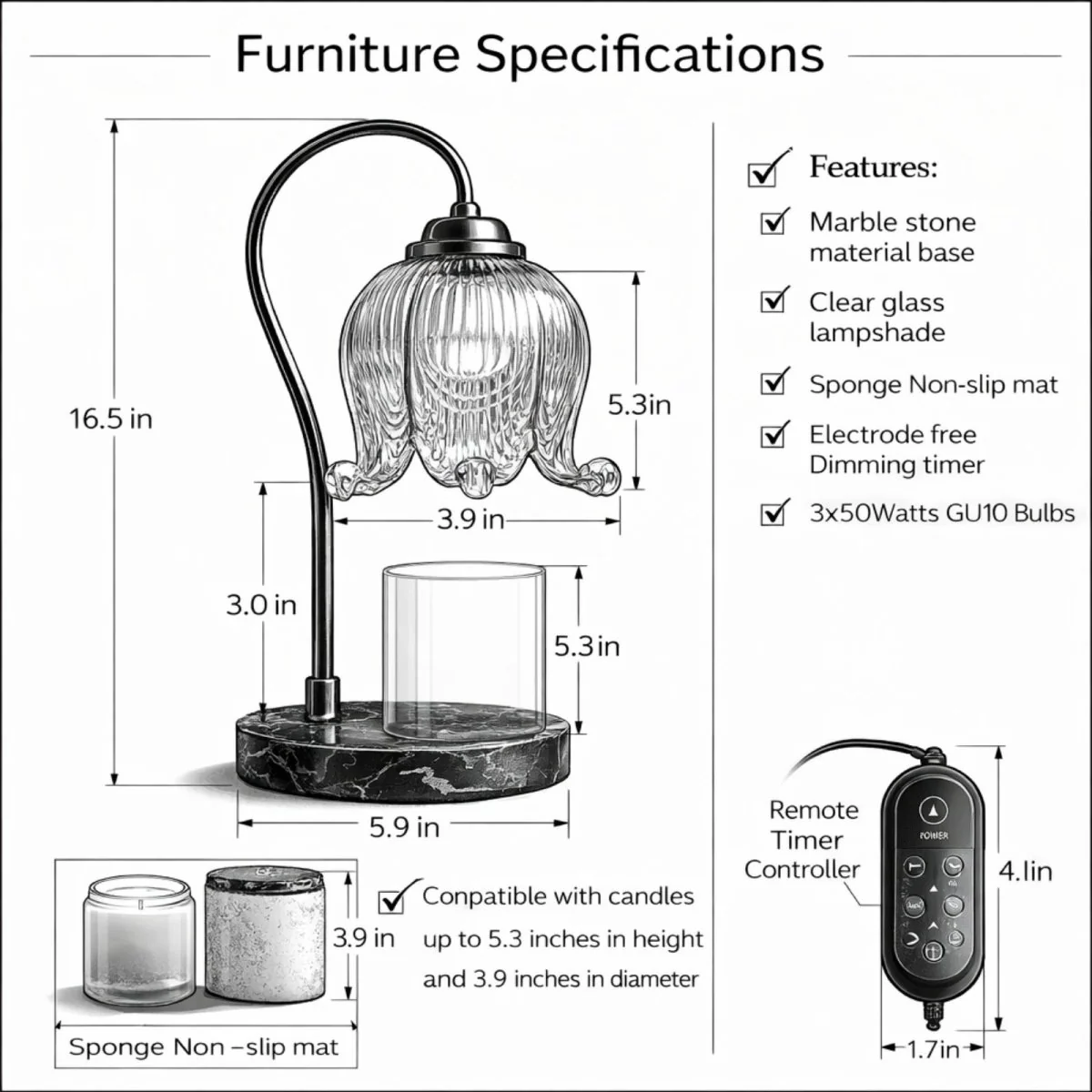 The Aurelia Glow Lamp | Marble & Brass Botanical Warmer - Image 7