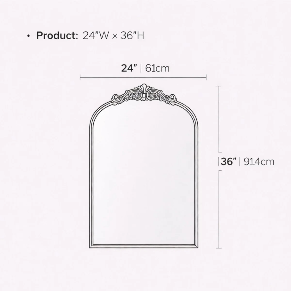 The Aveline Estate Mirror | Vintage-Baroque Arched Statement - Image 10