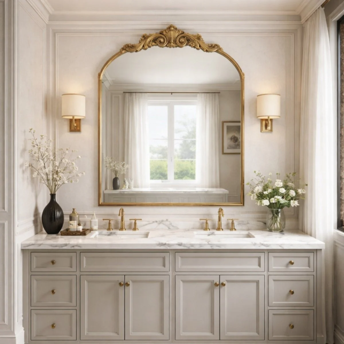 The Aveline Estate Mirror | Vintage-Baroque Arched Statement - Image 3