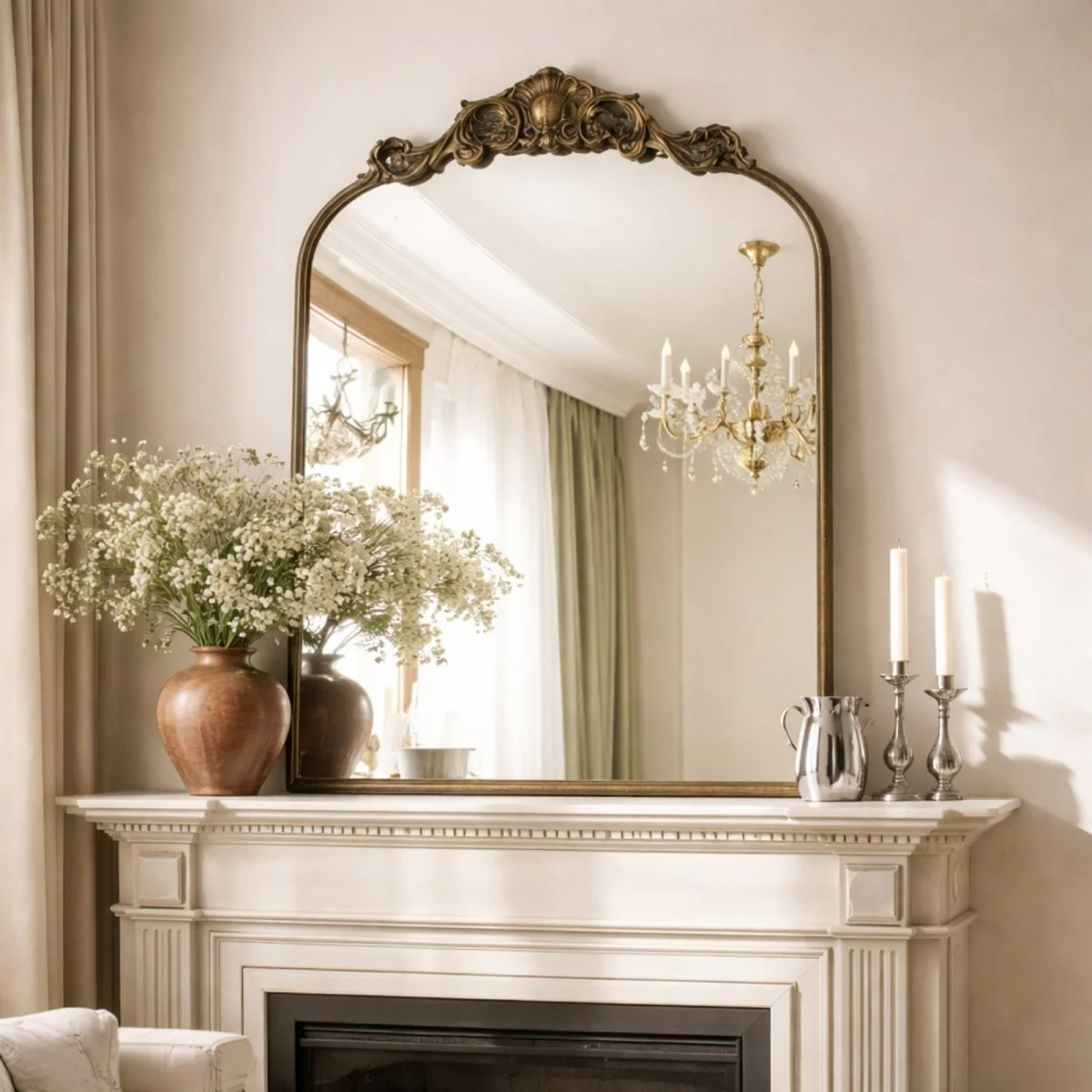 The Aveline Estate Mirror | Vintage-Baroque Arched Statement - Image 4