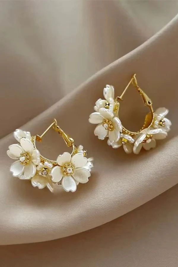 Blooming Blossom Hoop Earrings - Image 3