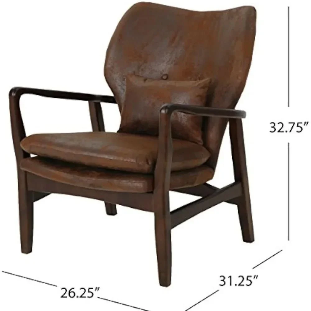 Vintage Brown Leather Lounge Chair - Image 6