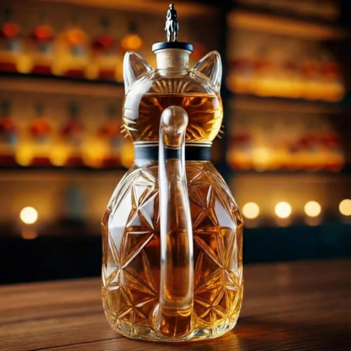 Pixel Cat Whiskey Bourbon Decanter Bottle - Image 3