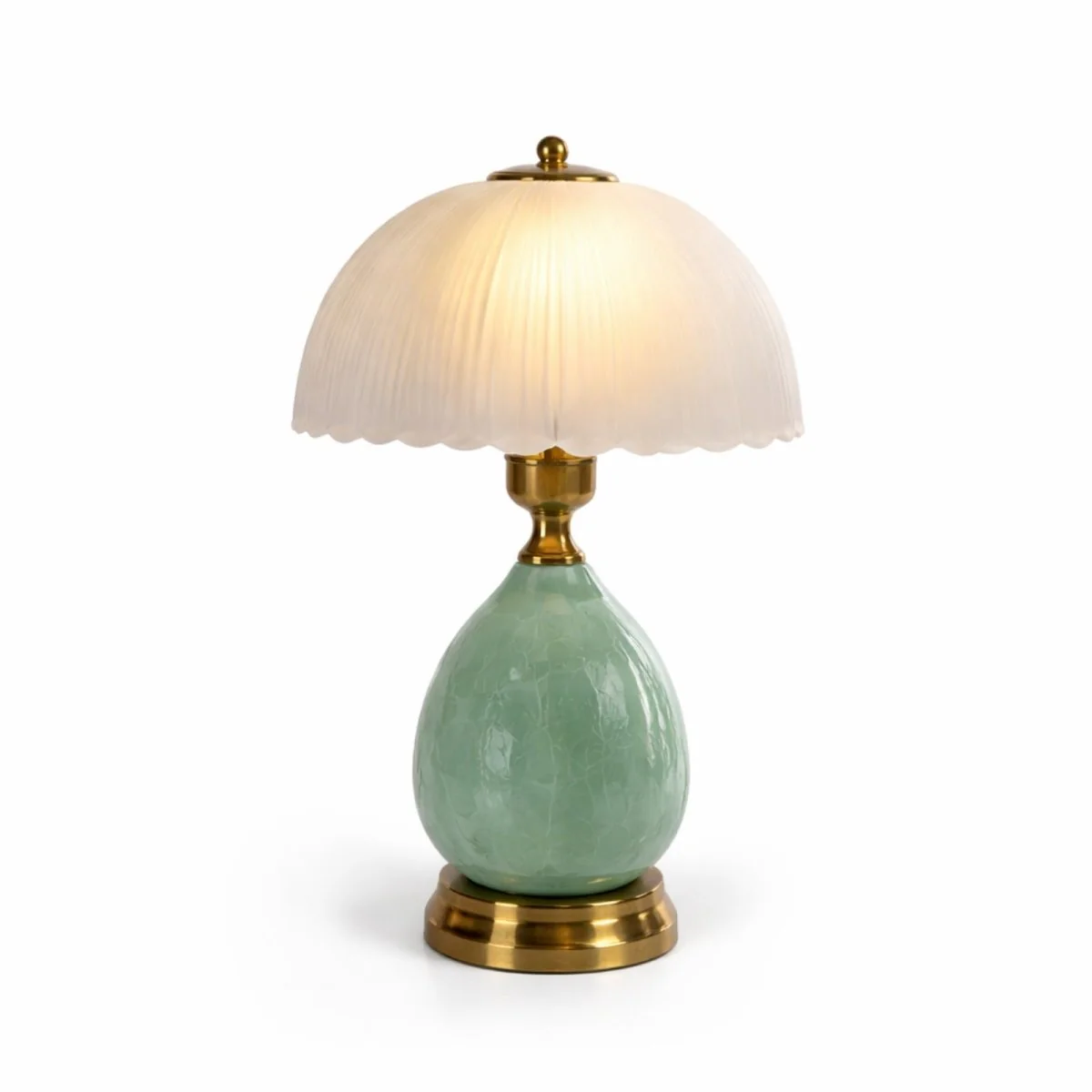 The Celadon Vintage Lamp | Crackle-Glaze Ceramic &amp; Brass - Image 8