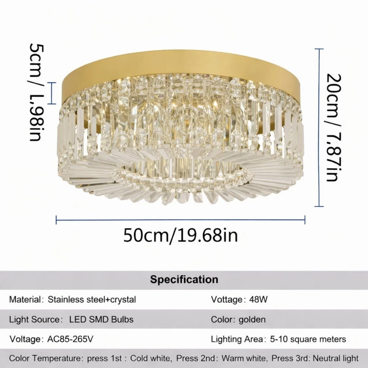 The Celestial Prism Flush Mount | Modern Crystal Halo - Image 10