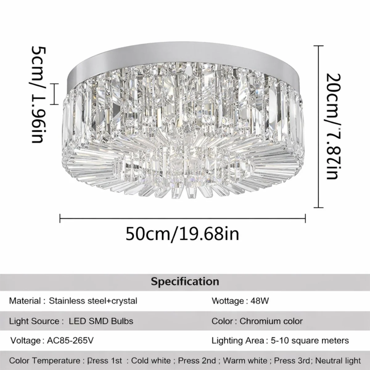 The Celestial Prism Flush Mount | Modern Crystal Halo - Image 8
