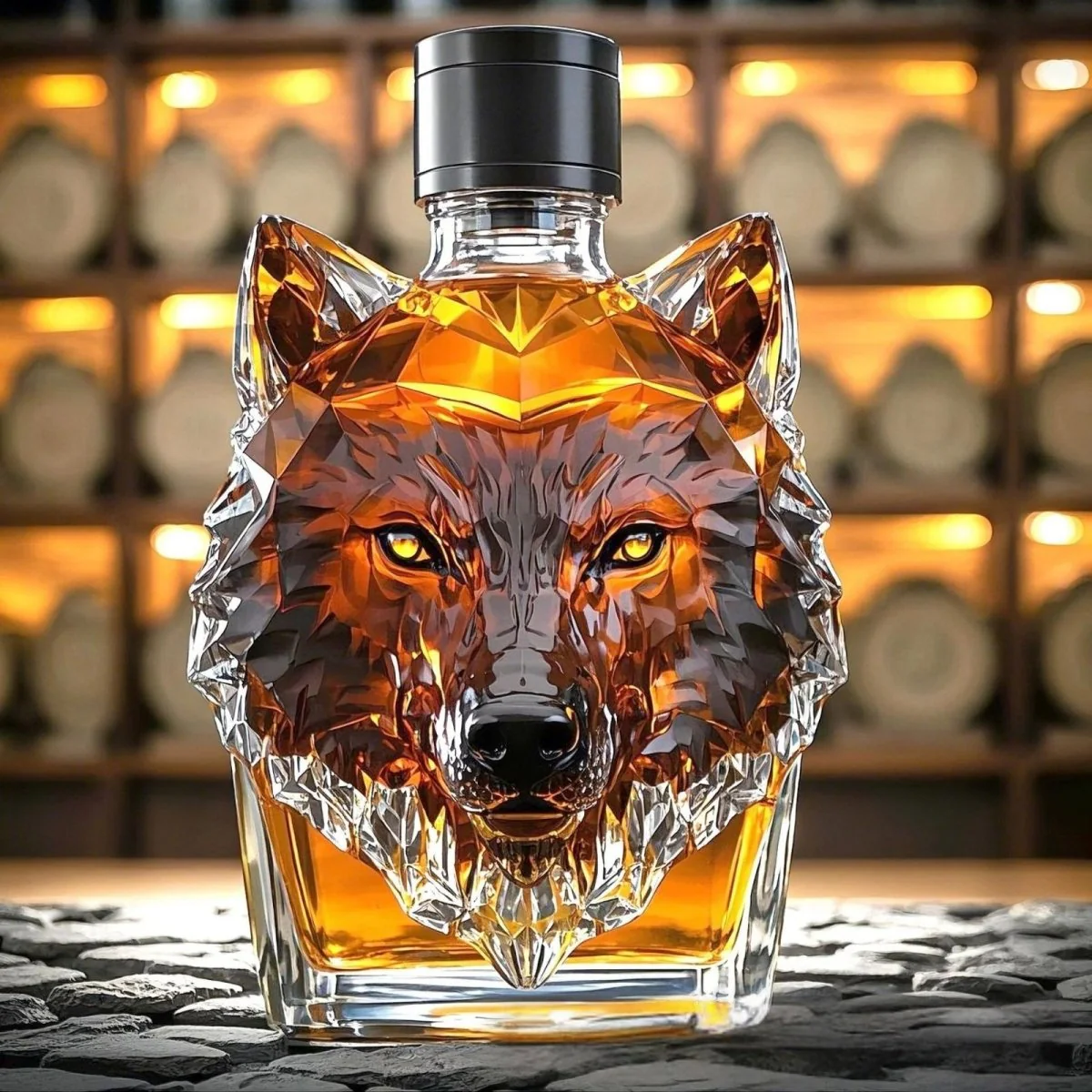 Apex Wolf Whiskey Bourbon Decanter Bottle - Image 3