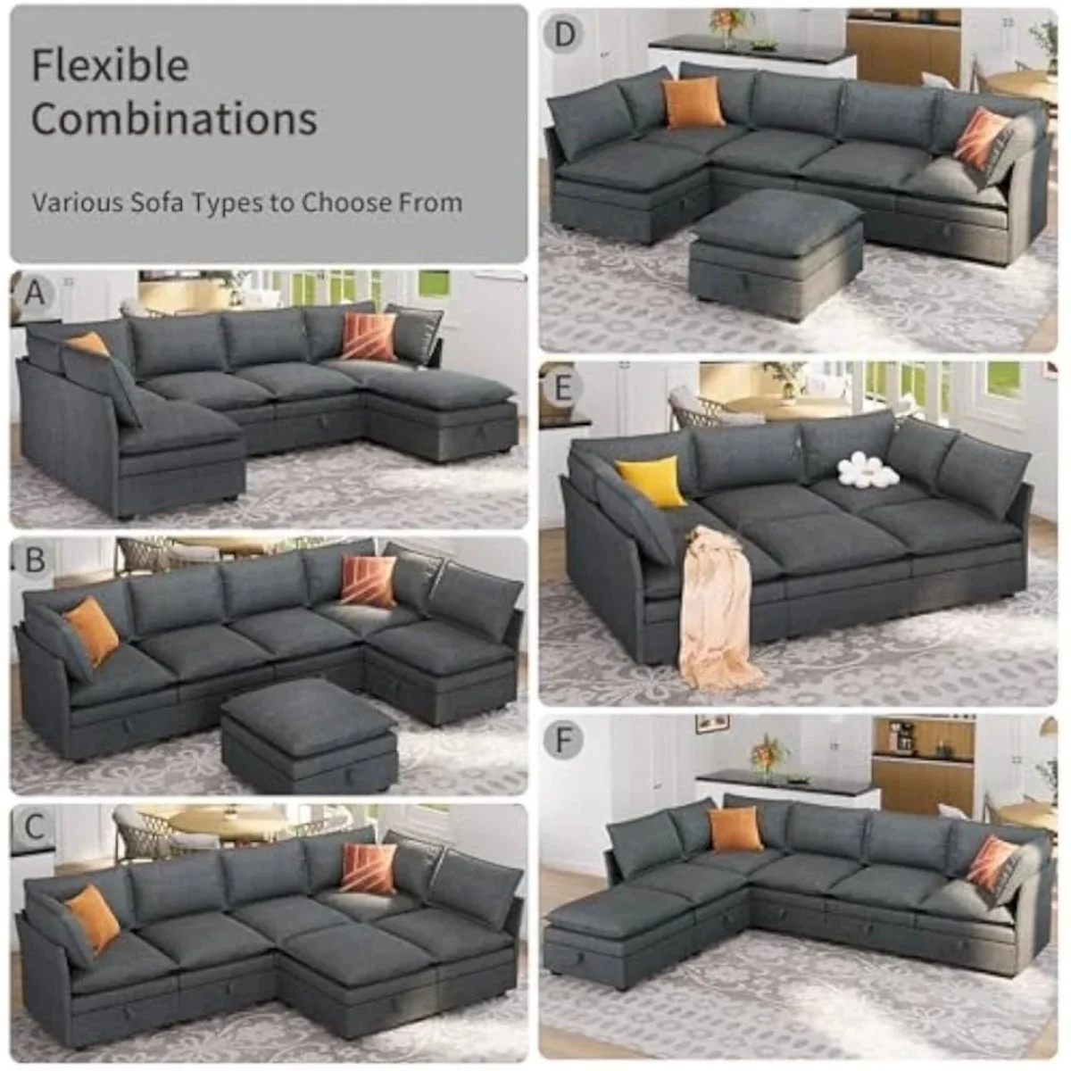 U Shaped Sofa Couch Set - Image 3