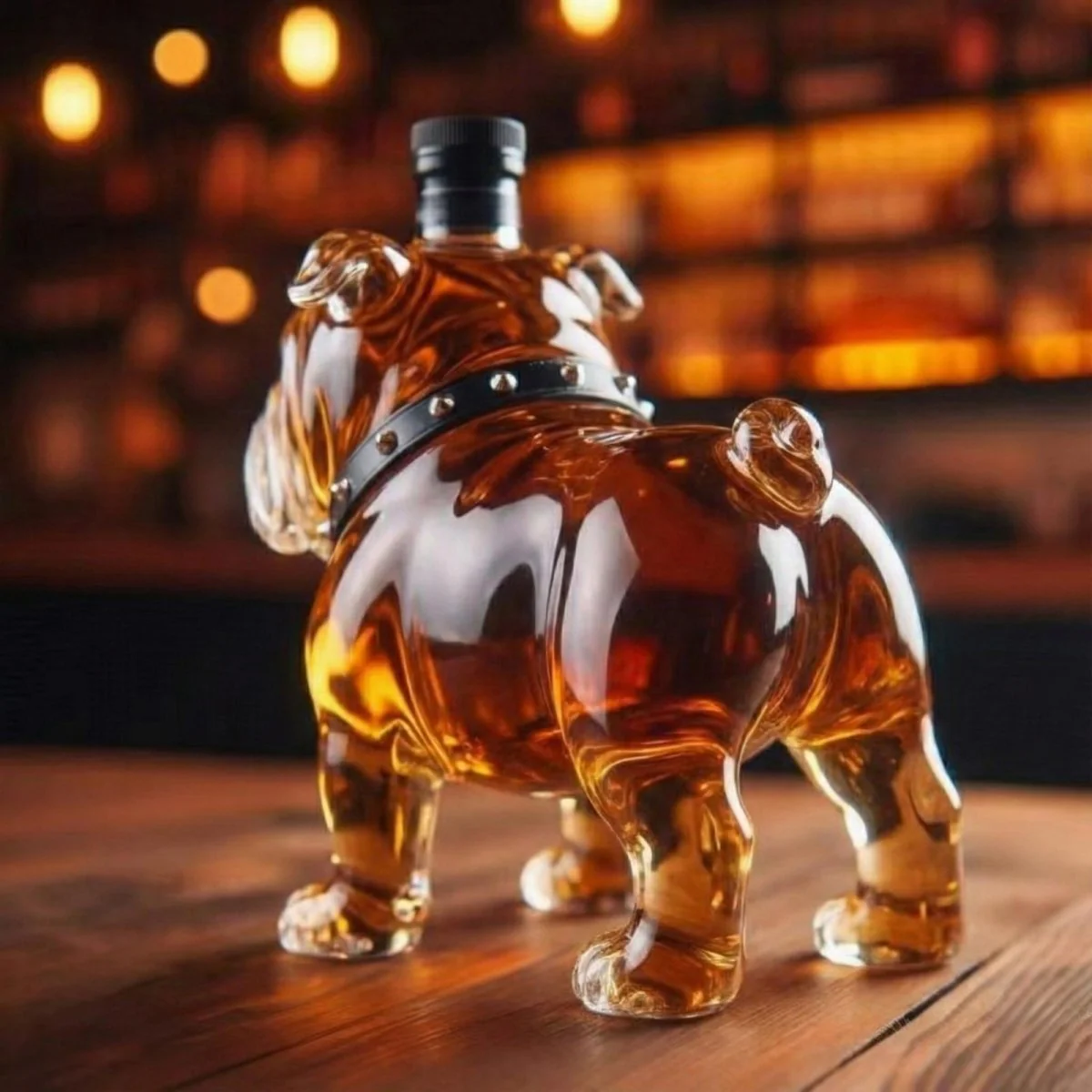 Bulldog Whiskey Bourbon Decanter Bottle - Image 3