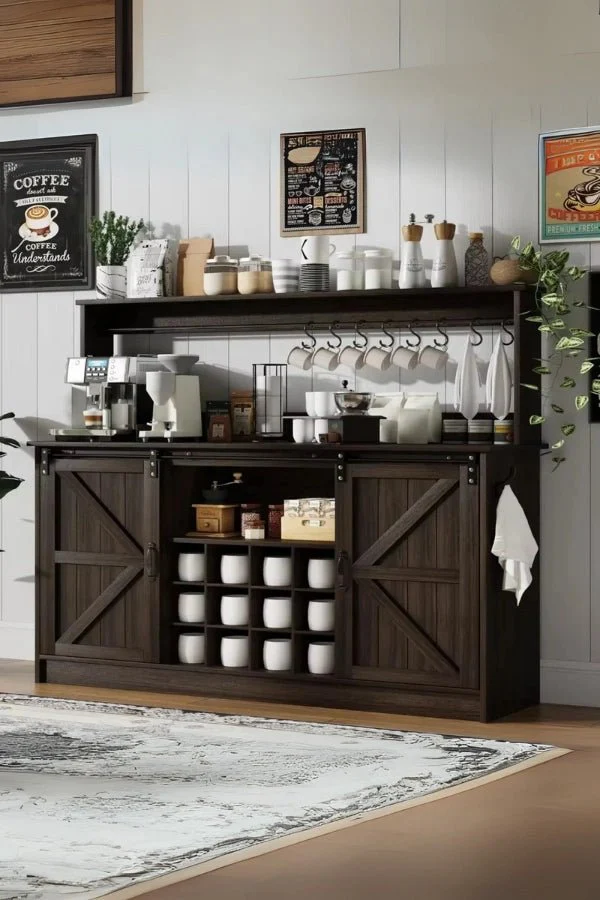 Farmhouse Coffee Bar Cabinet - Image 2