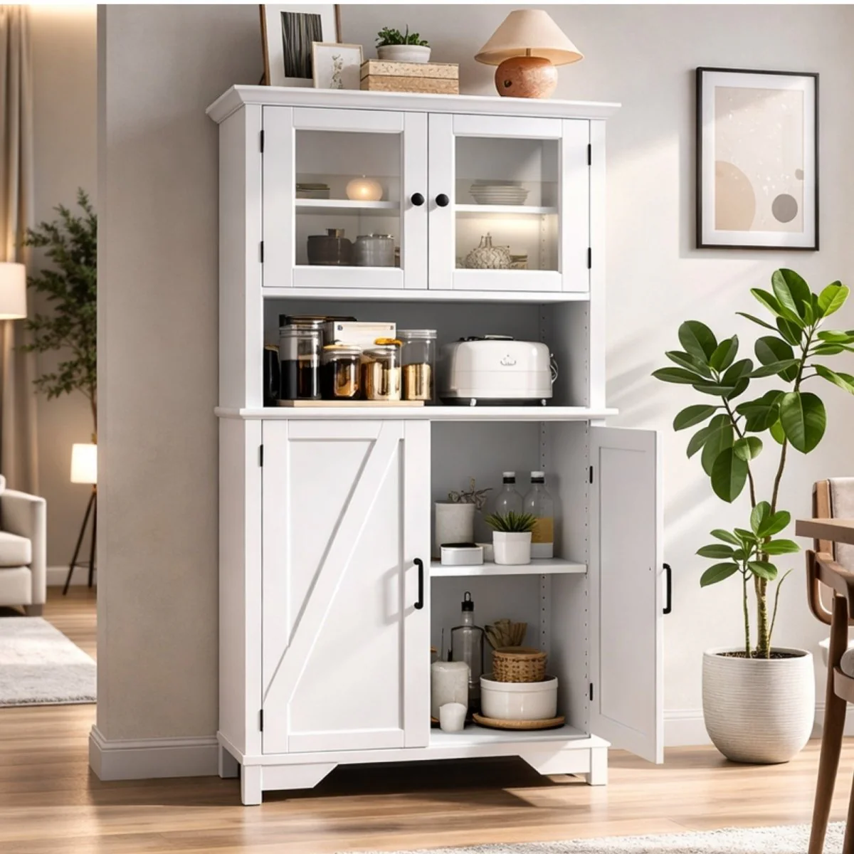 The Hudson Larder | Farmhouse Coffee Bar & Display Hutch - Image 2