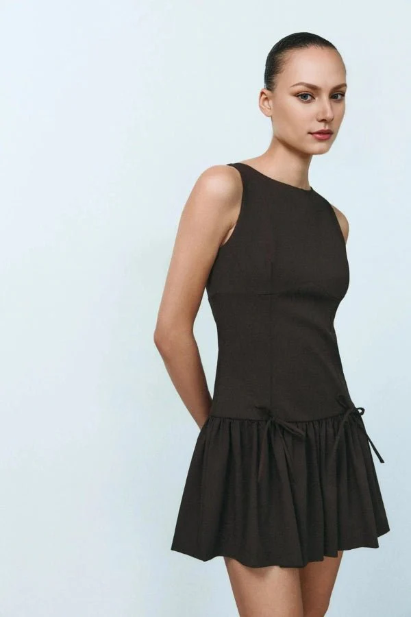 Florence Bow Ruffle Mini Dress - Image 10