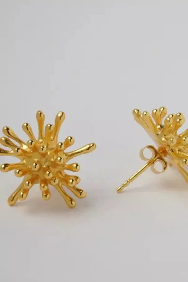 Gwy Metallic Flower Earrings - Image 4