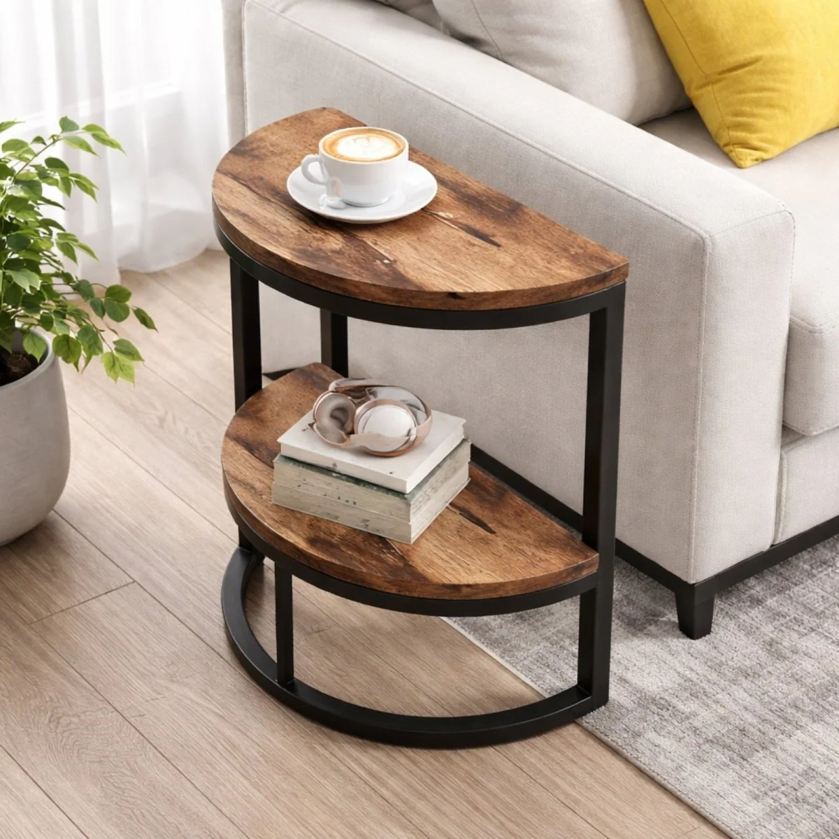 The Luna Console | Industrial Half-Moon Accent Table - Image 4