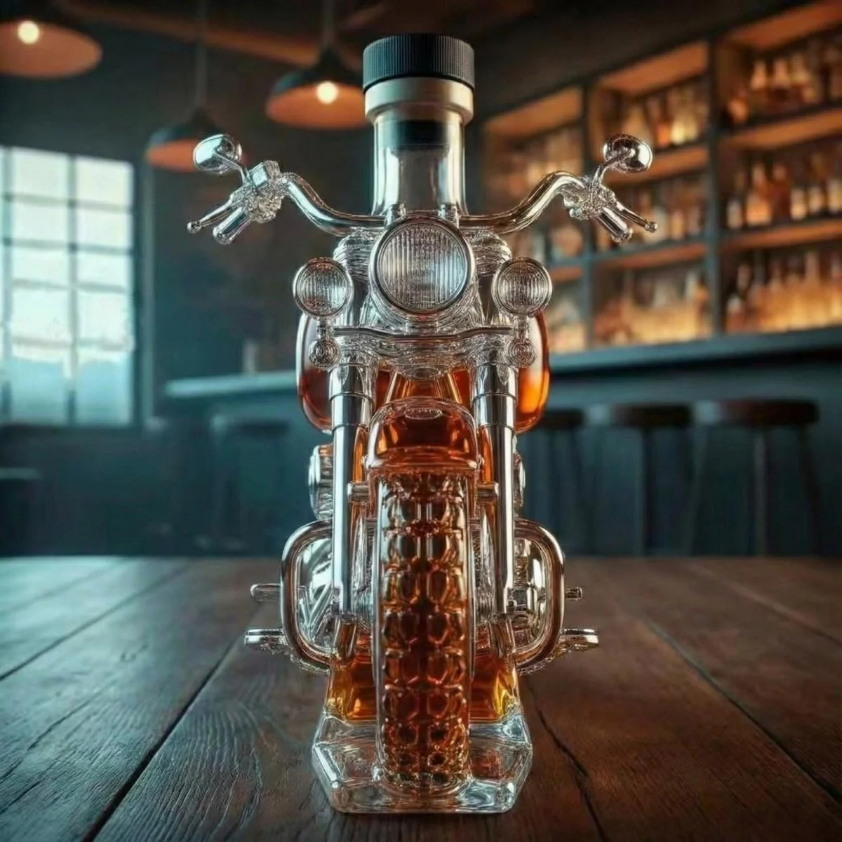 Motorcycle Whiskey Bourbon Decanter Bottle - Image 2
