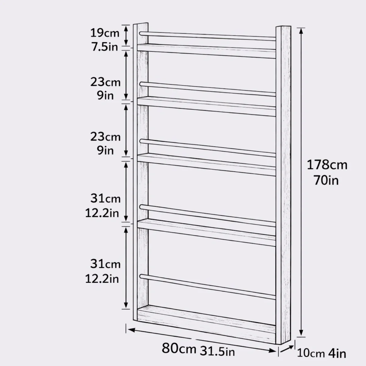 The Haven Slimline Library | Solid Oak Behind-Door Shelving - Image 7