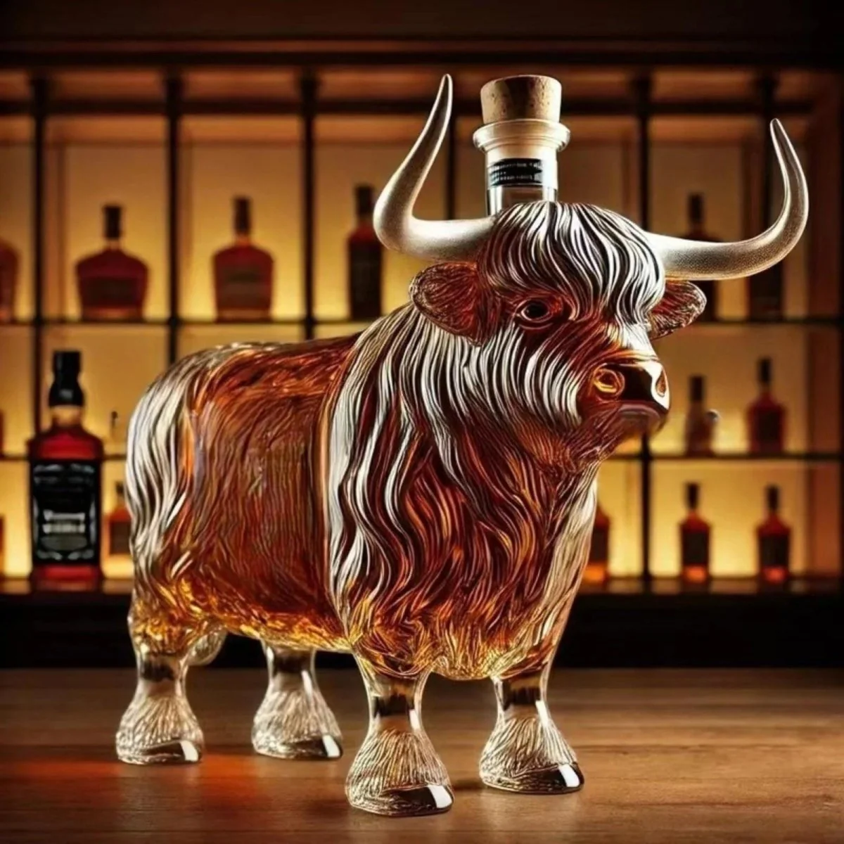 Highland Ox Whiskey Bourbon Decanter Bottle