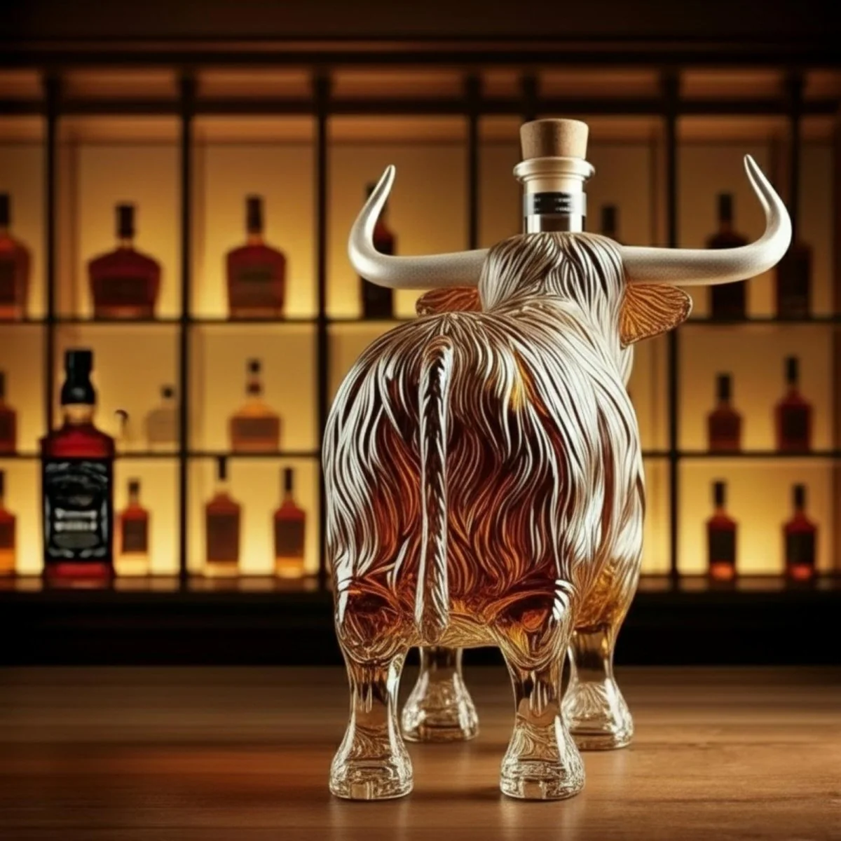 Highland Ox Whiskey Bourbon Decanter Bottle - Image 3