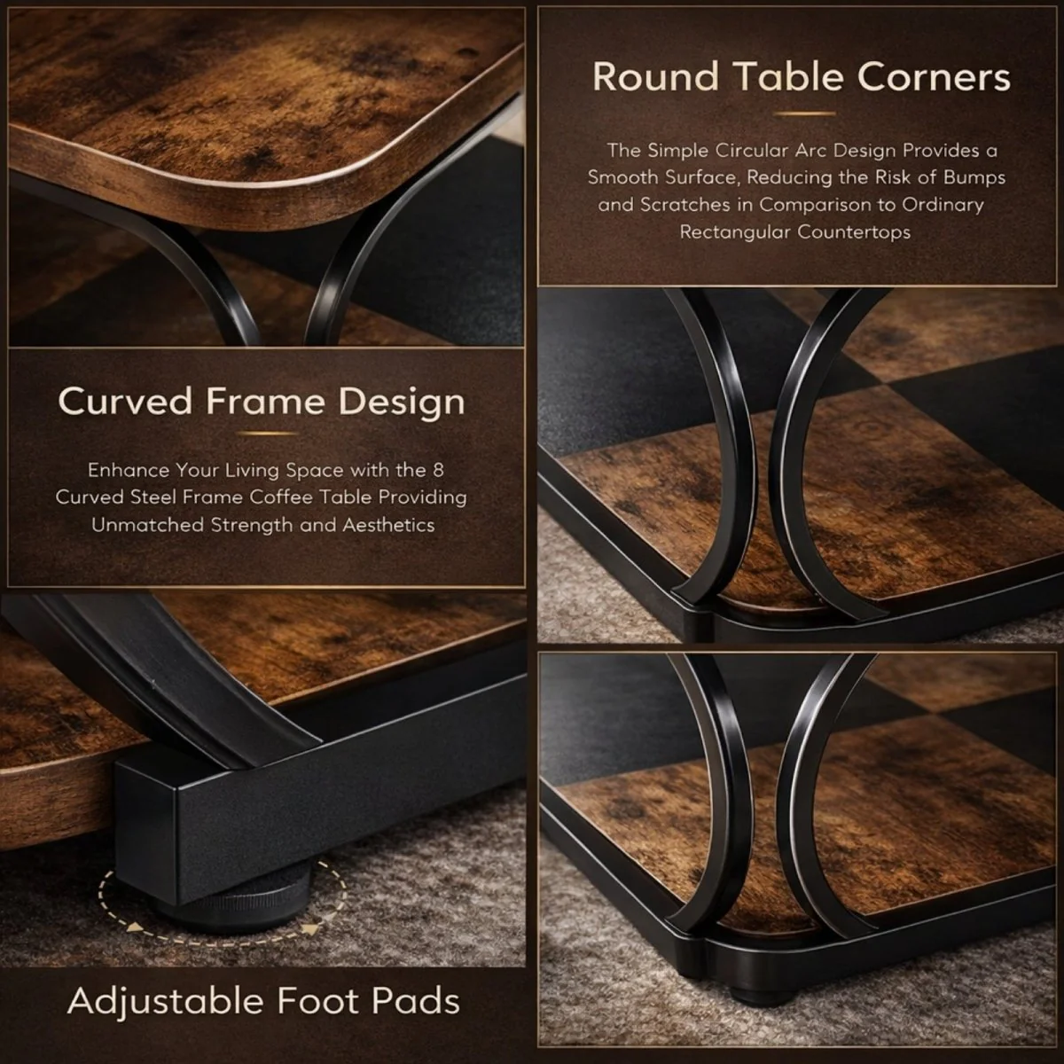 The Hudson Block Coffee Table | Industrial-Rustic Tiered Square - Image 7