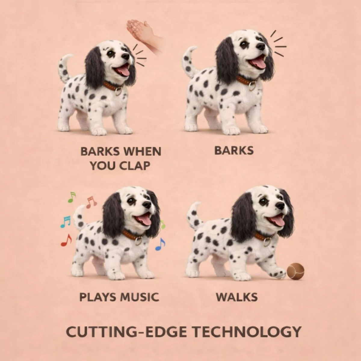 Interactive Plush Dalmatian Robot Puppy – Realistic Walking & Barking Electronic Pet - Image 6