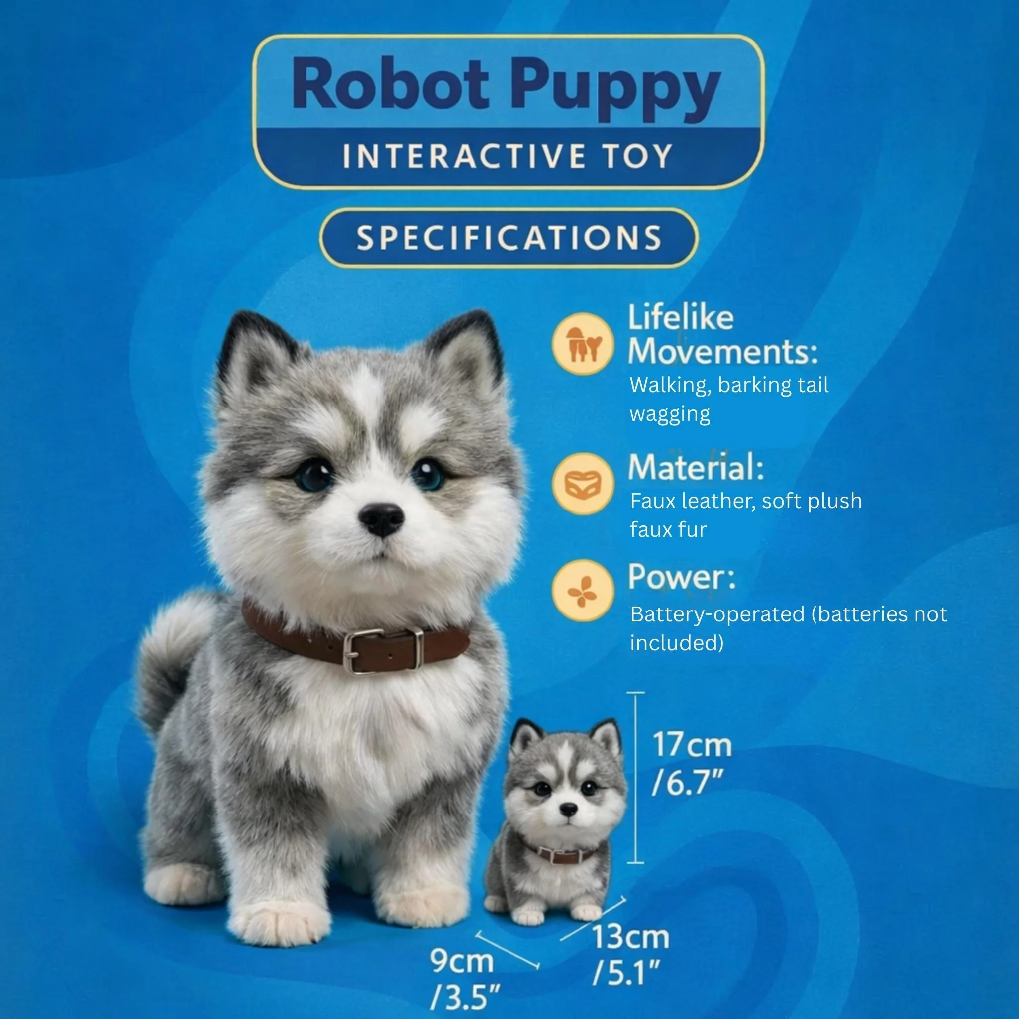 Interactive Walking Husky Puppy – Realistic Barking & Moving Electronic Robot Dog Toy - Image 8