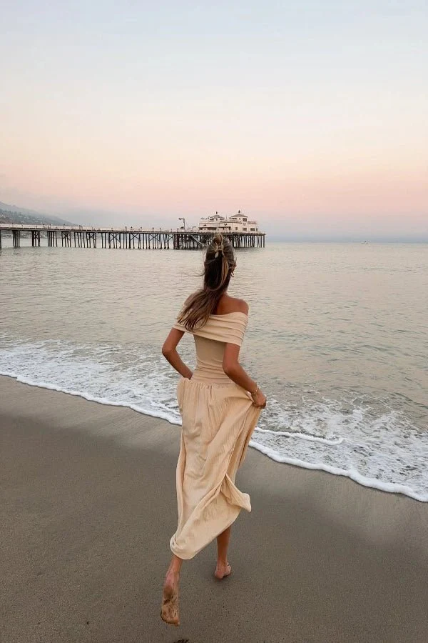 Kamara Off Shoulder Pleated Maxi Dress - Image 5
