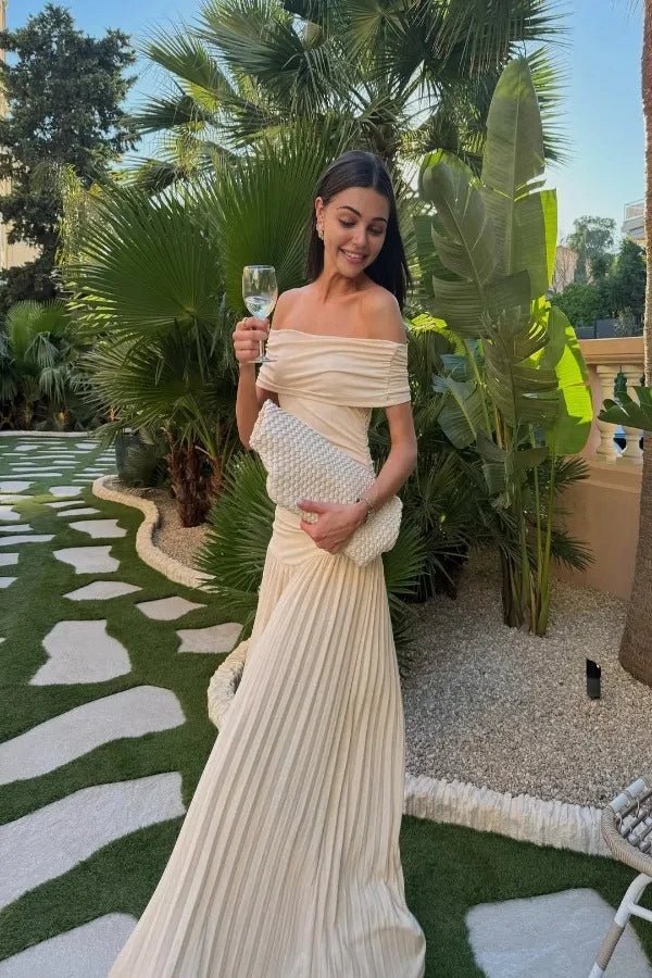 Kamara Off Shoulder Pleated Maxi Dress - Image 7