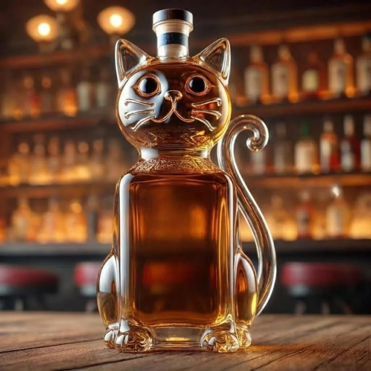 Sphinx Cat Whiskey Bourbon Decanter Bottle - Image 2