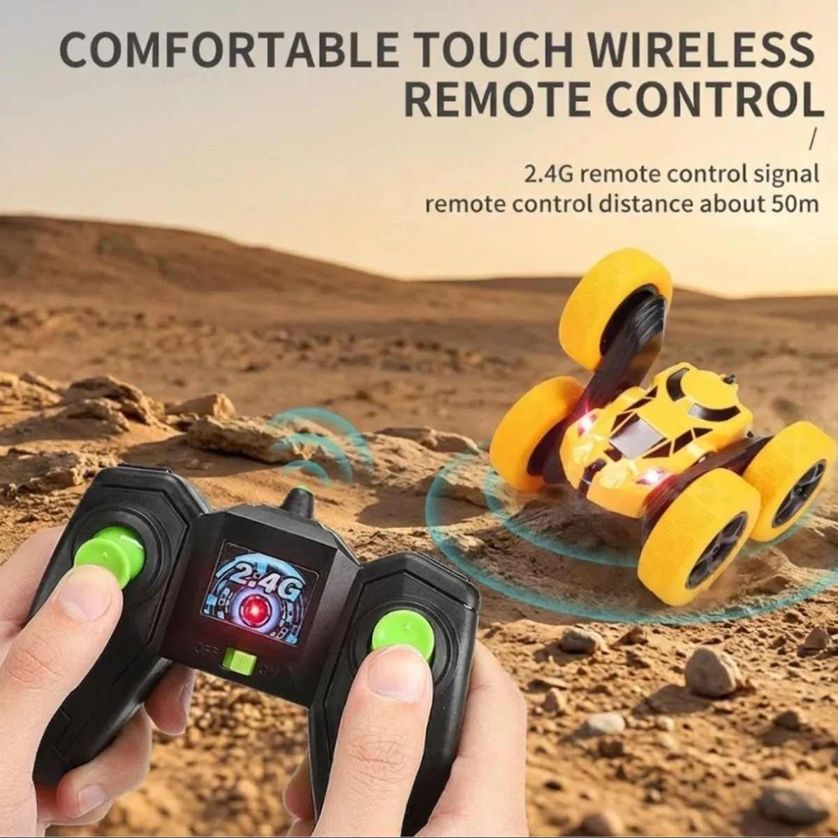 360° RC Stunt Car – 4WD Double-Sided Remote Control Toy with LED Lights & 2.4GHz Control - Image 10