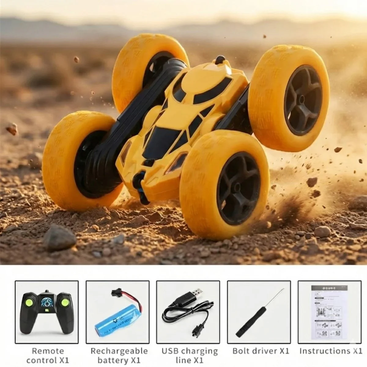 360° RC Stunt Car – 4WD Double-Sided Remote Control Toy with LED Lights & 2.4GHz Control - Image 11