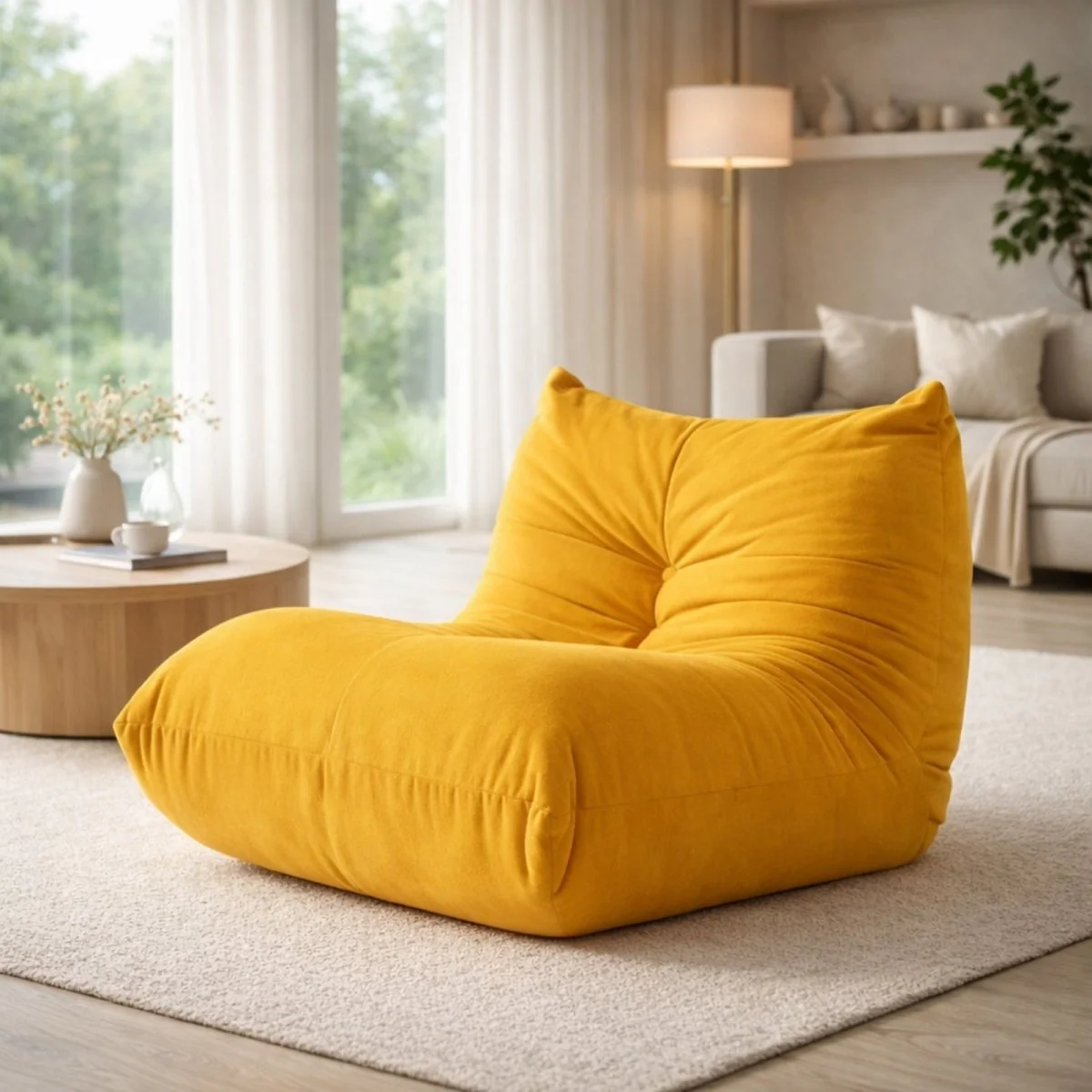 The Dune Low-Profile Lounge | Tufted Mohair Floor Sofa - Image 2