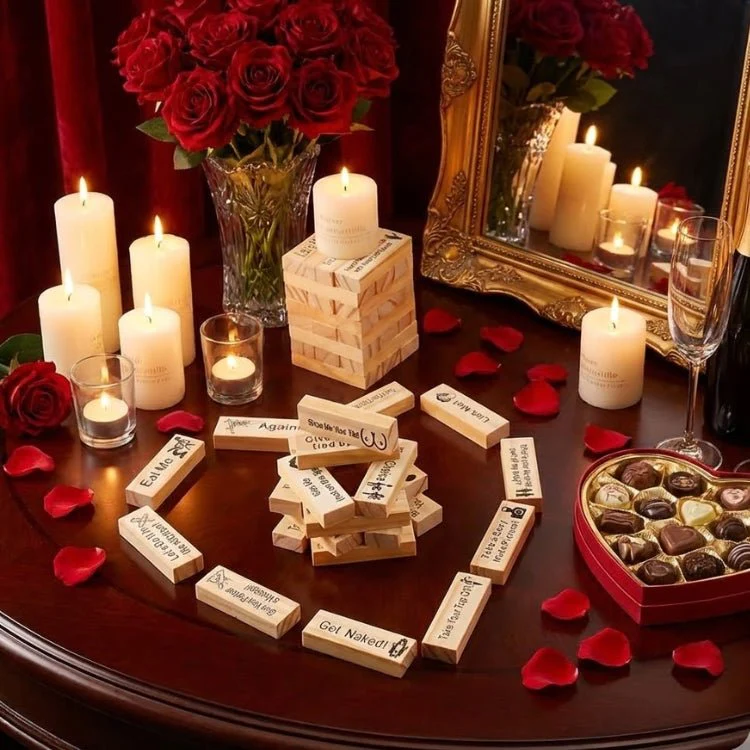 Ultimate Valentine's Day Gift for Couples: 48-Piece Naughty Wooden Block Game - Sexy Adult Date Night & Anniversary Fun - Spice Up Your Relationship - Image 3