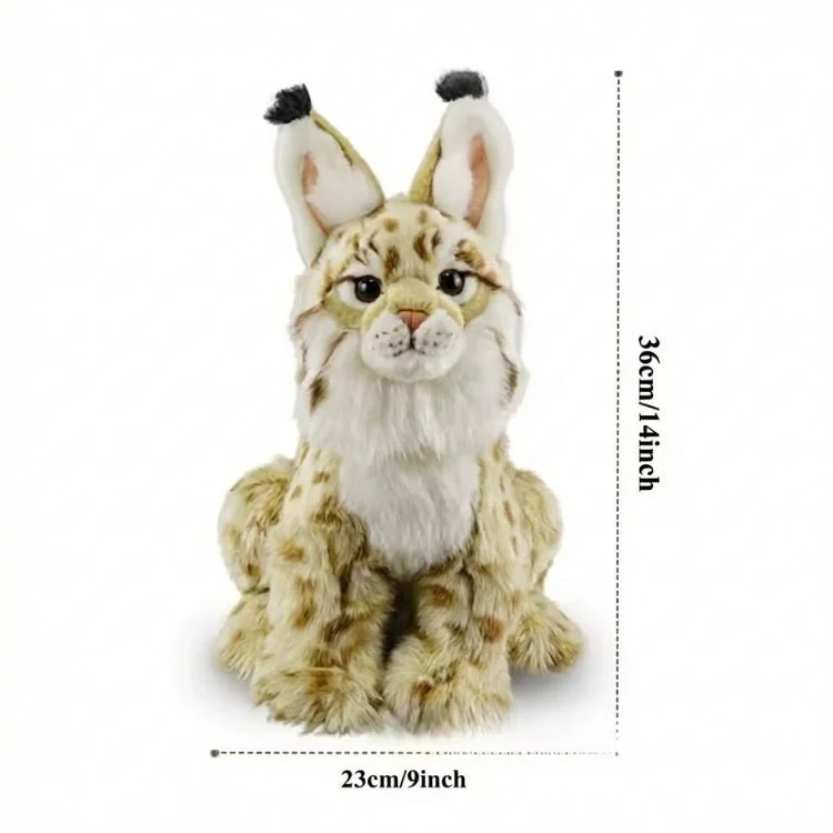 Realistic Lynx Stuffed Animal Large 14 Inch | Lifelike Bobcat Plush Toy for Kids | Premium Soft Cuddly Wild Cat | Heirloom Quality Gift; Nursery Decor - Image 7