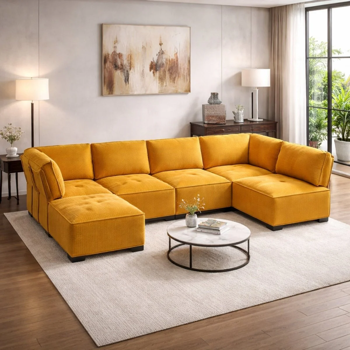 The Loft Modular Collection | Deep-Corduroy Cloud Sectional