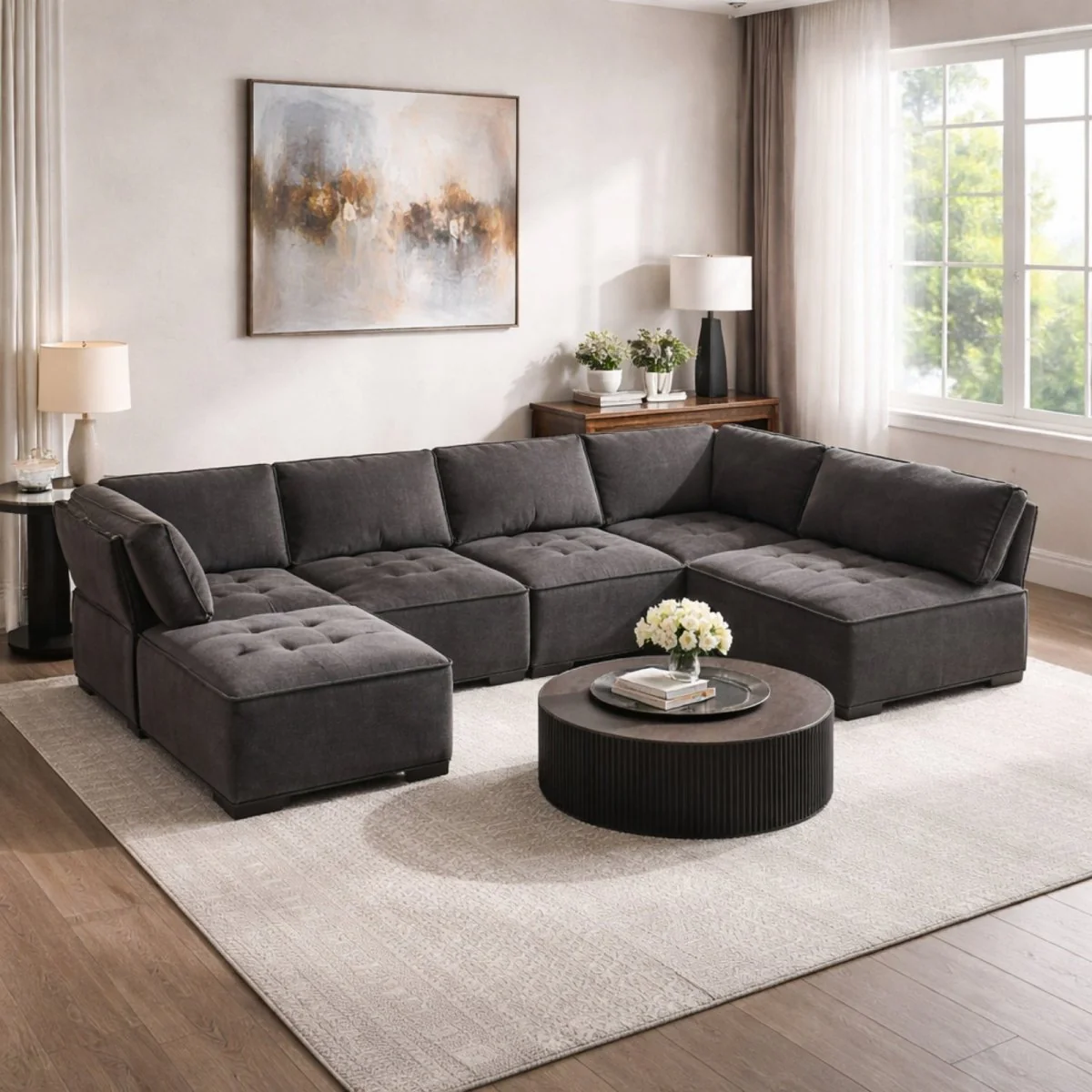The Loft Modular Collection | Deep-Corduroy Cloud Sectional - Image 15