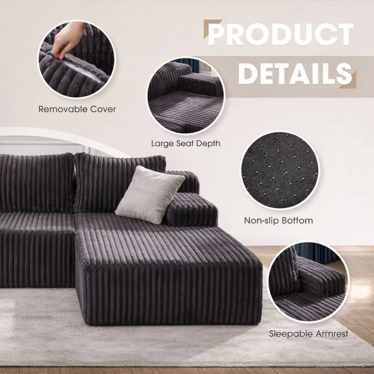 The Altitude Modular | Deep-Seat Cloud Sectional & Ottoman - Image 15
