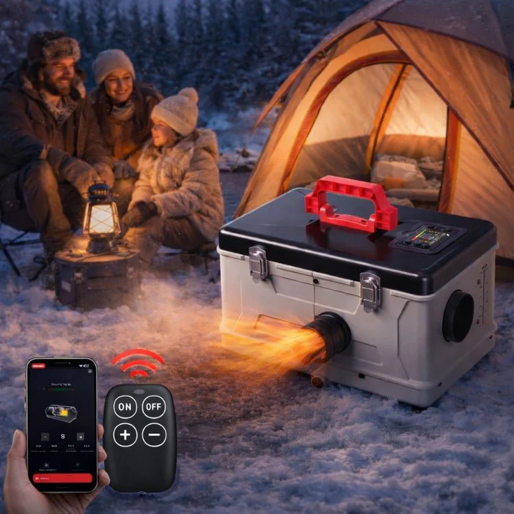 Portable Diesel Air Heater 5kW 12V All-in-One Unit with Smart App & Remote Control - for RV, Cabin, Camping Tent, Garage, Boat & Workshop | Kouvr