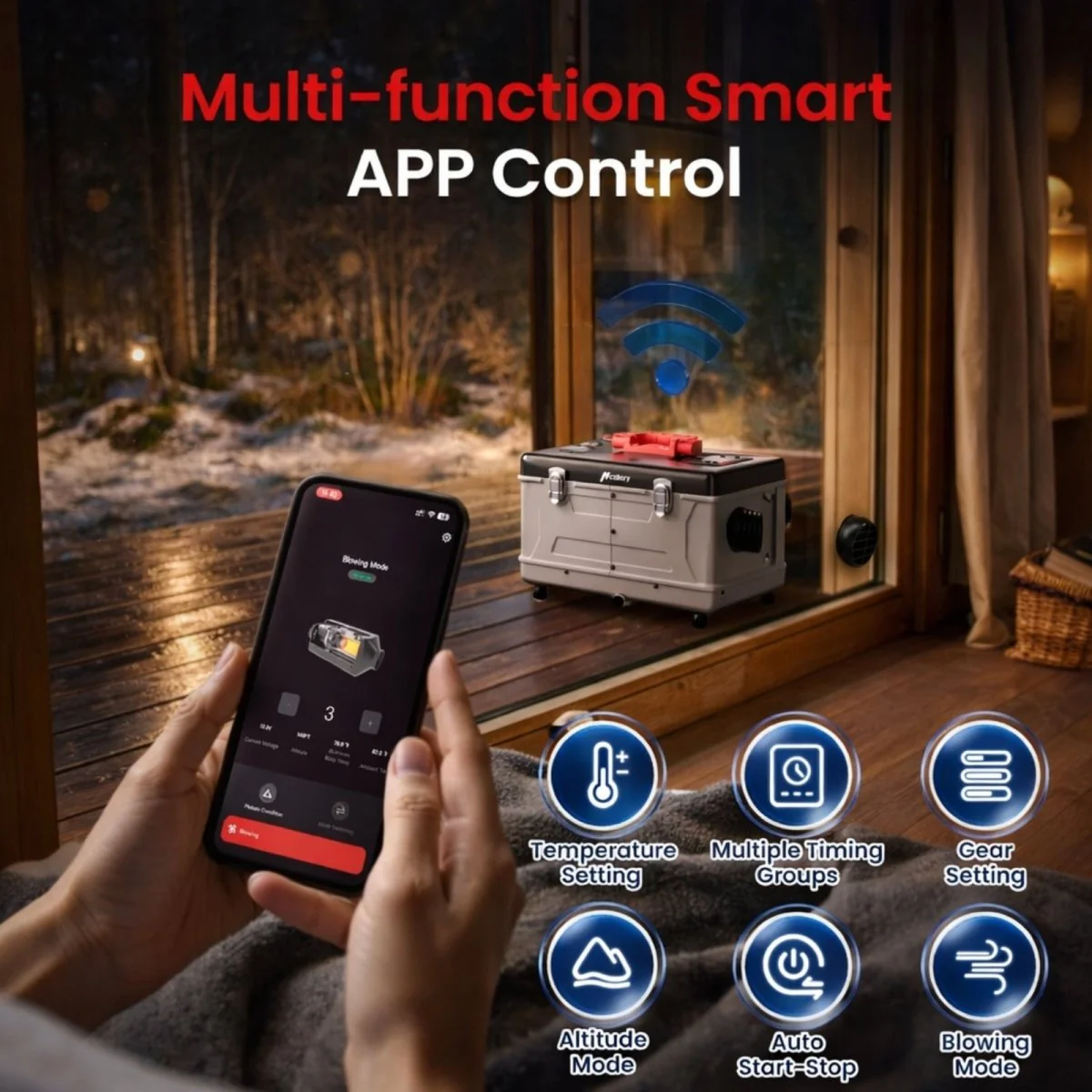 Portable Diesel Air Heater 5kW 12V All-in-One Unit with Smart App & Remote Control - for RV, Cabin, Camping Tent, Garage, Boat & Workshop | Kouvr - Image 5