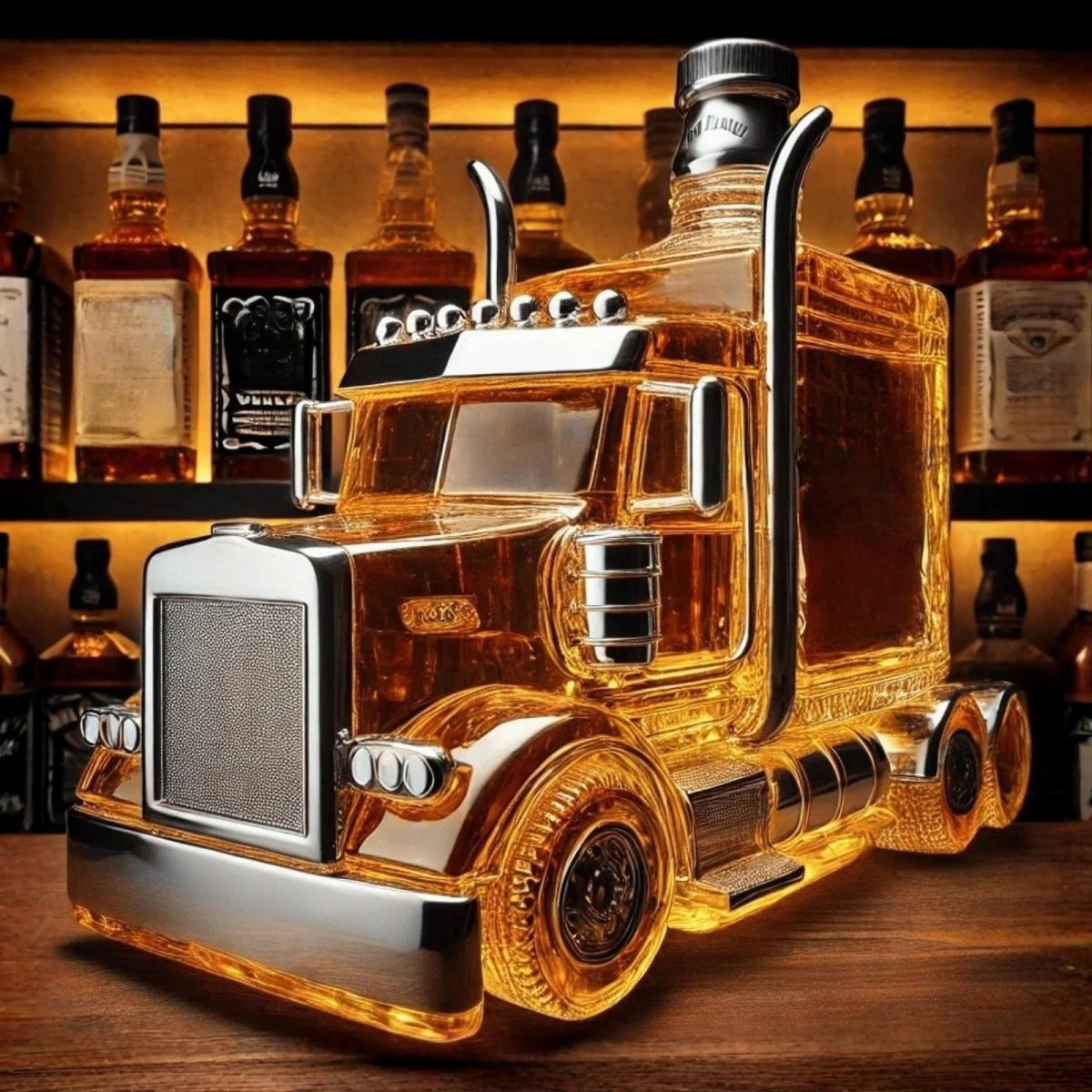 Truck Whiskey Bourbon Decanter Bottle