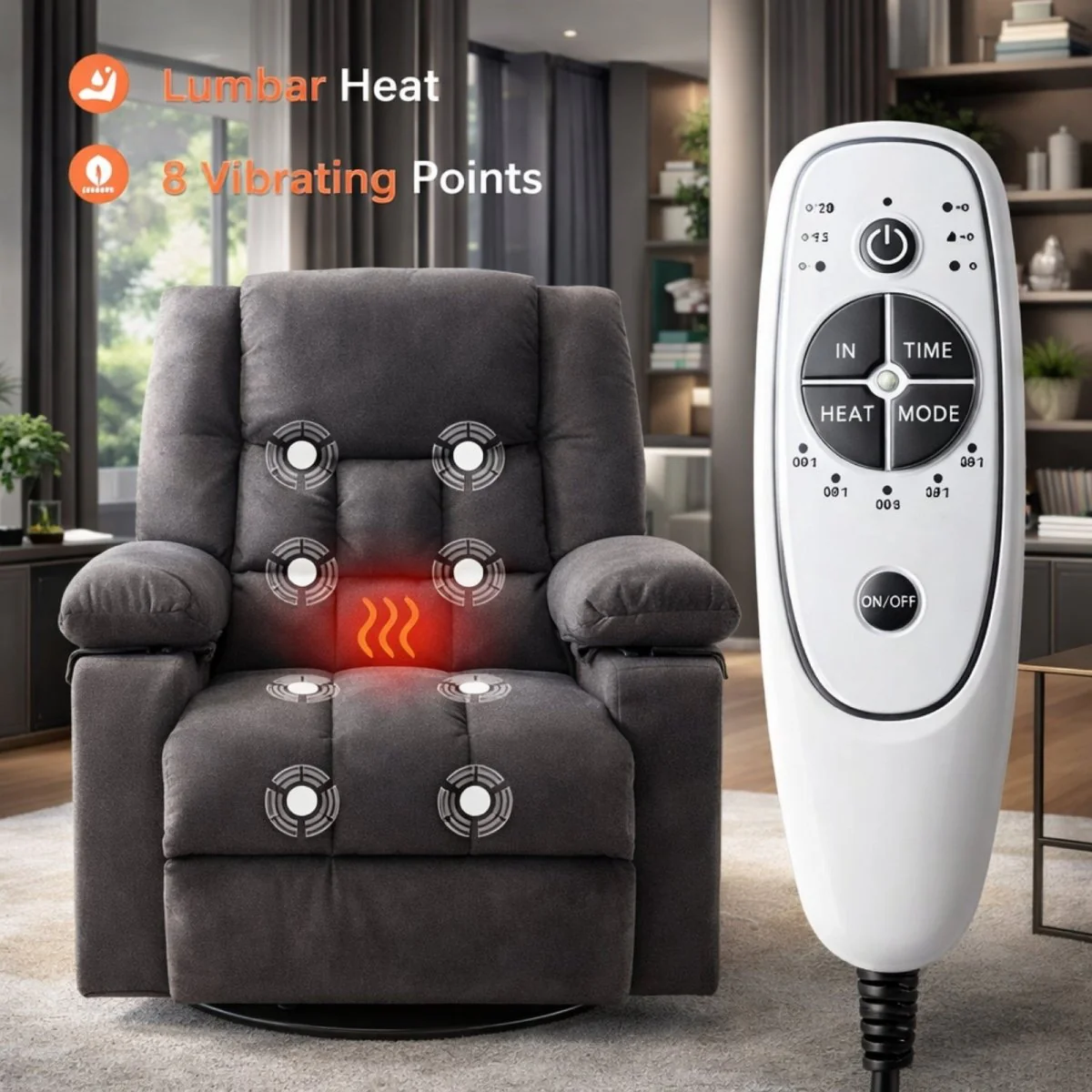 The Serenity Massage Glider | Heated Swivel Recliner - Image 5