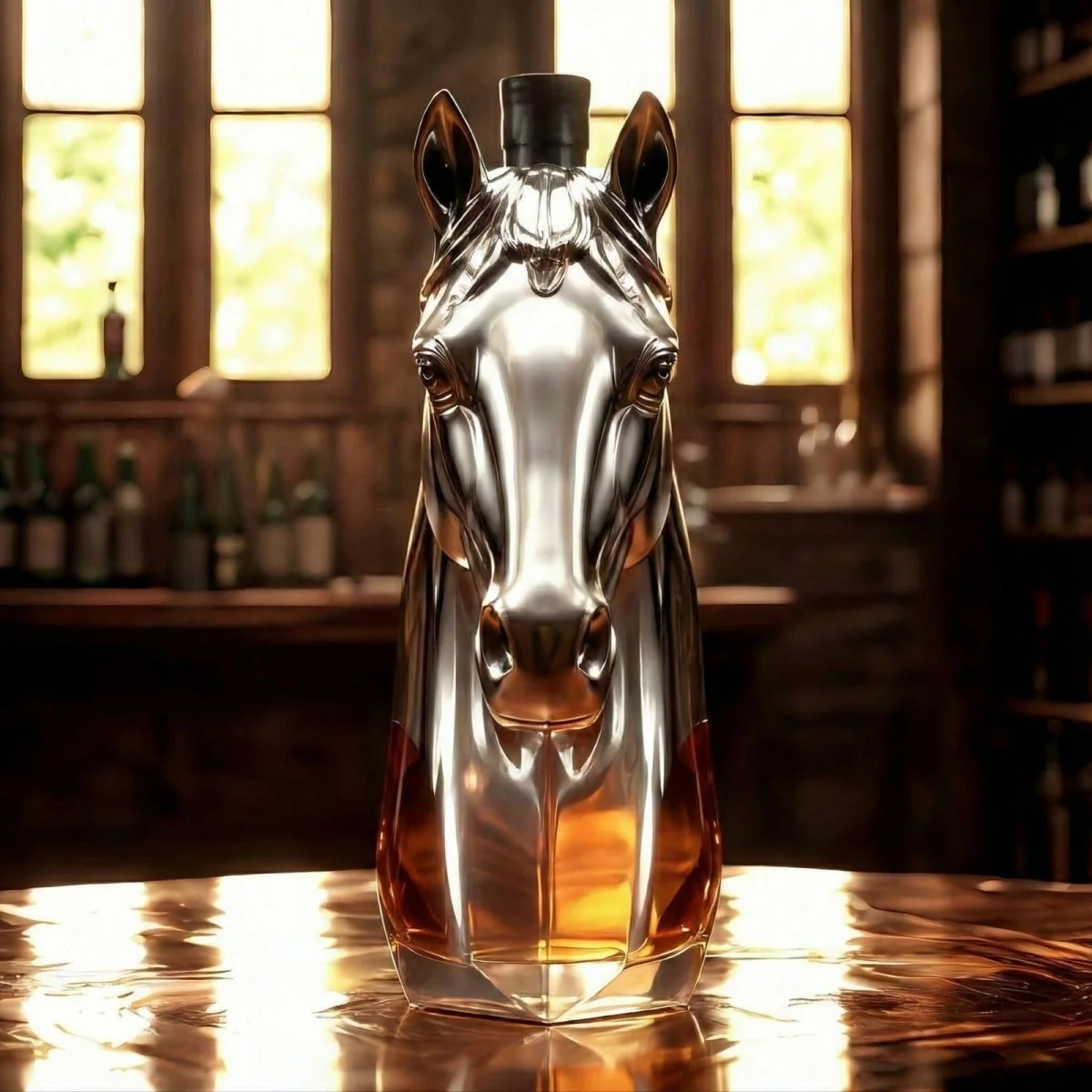 Horse Whiskey Bourbon Decanter Bottle - Image 2