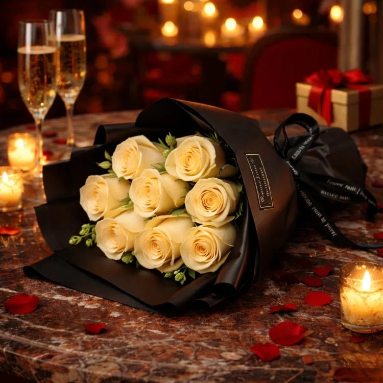 Red Forever Roses Bouquet | Roses That Last A Year | Romantic Anniversary Gift for Her | 9 Stem Hand-Tied Luxury Floral Arrangement | Kouvr - Image 6