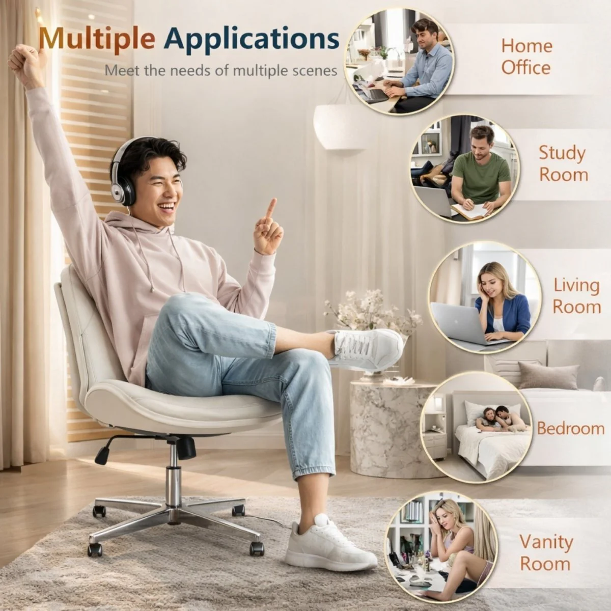 The Kova Cross-Legged Chair | Wide-Seat Swivel Sanctuary - Image 12