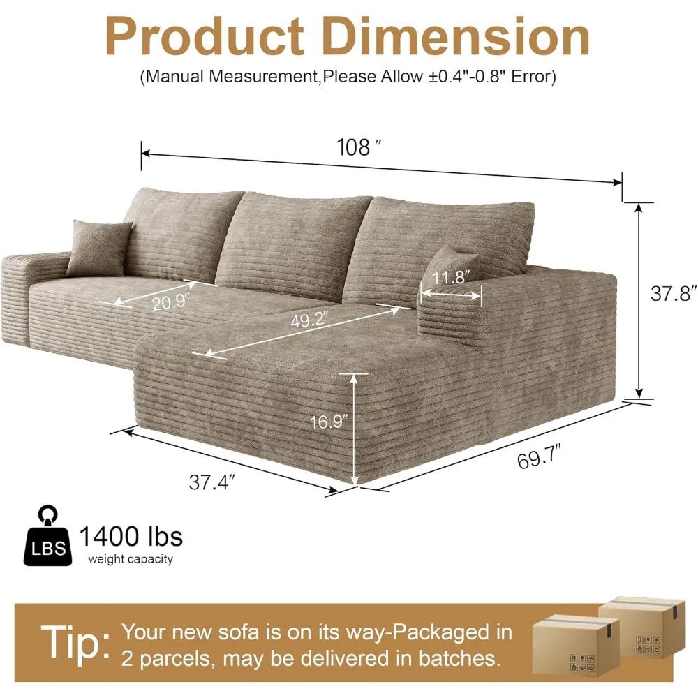 L-Shaped Sectional Sofa with Chaise - Image 9